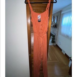 Torrid RUST ORANGE STRIPE CHALLIS WIDE LEG JUMPSUIT 1/1x